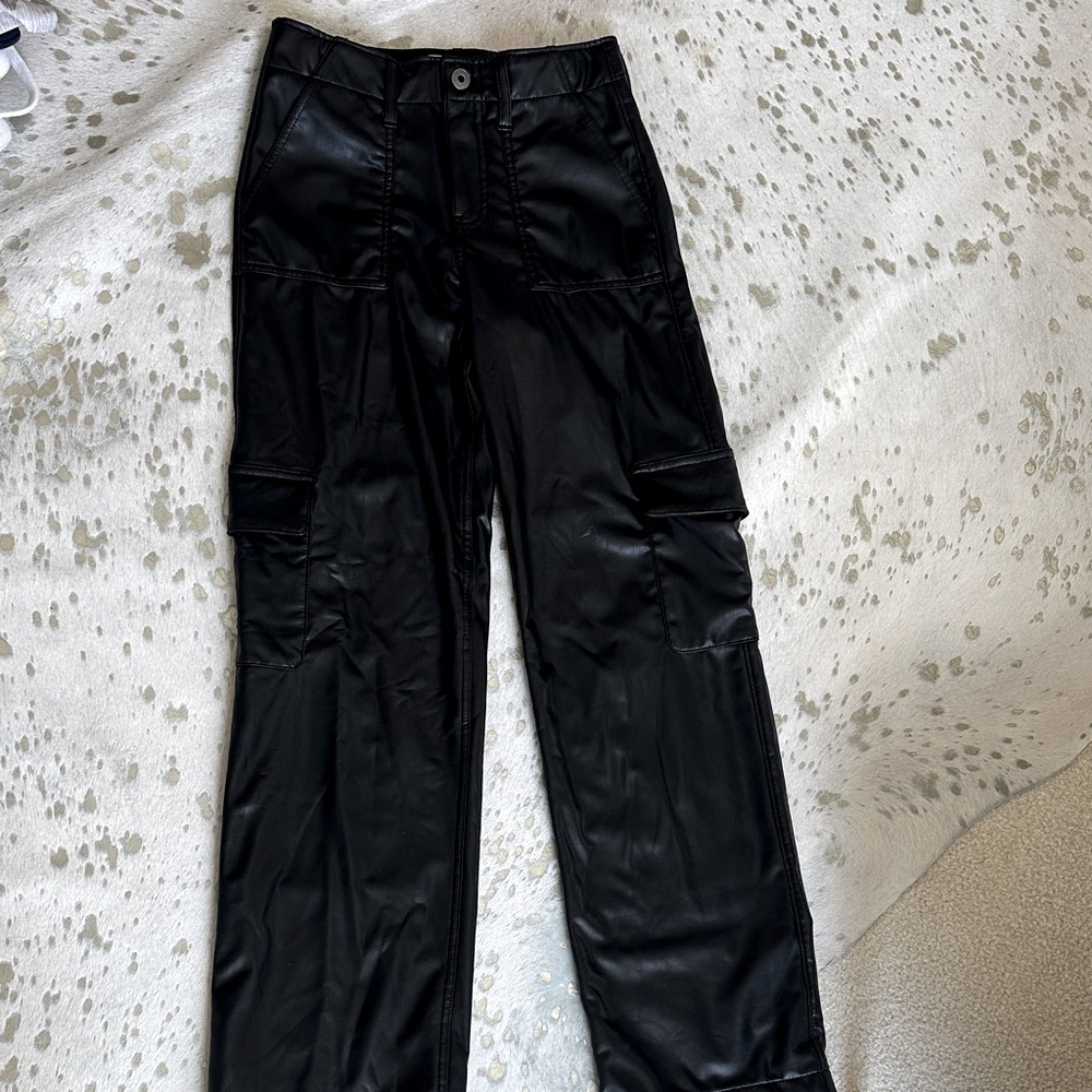Abercrombie Kids black Faux Leather Pants